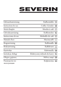 Bruksanvisning Severin KM 3874 Kaffekvarn