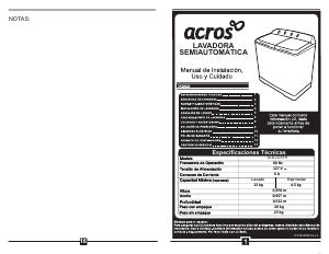 Manual de uso Acros ALD1325FH Lavadora