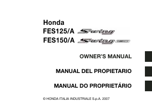 Manual de uso Honda FES125 (2007) Scooter