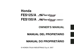 Manual de uso Honda FES150 (2007) Scooter