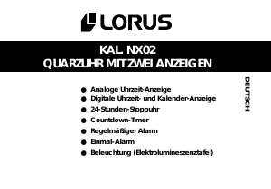 Bedienungsanleitung Lorus NX02 Uhrwerk