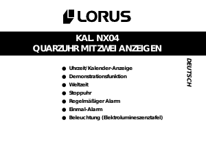 Bedienungsanleitung Lorus NX04 Uhrwerk