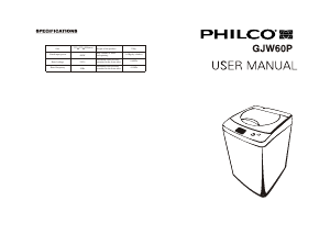 Manual Philco GJW60P Washing Machine