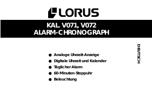 Bedienungsanleitung Lorus V072 Uhrwerk