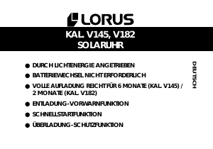 Bedienungsanleitung Lorus V145 Uhrwerk