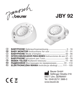 Manuale Beurer JBY92 Baby monitor