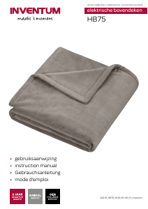 Manual Inventum HB75 Electric Blanket