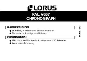 Bedienungsanleitung Lorus VD57 Uhrwerk