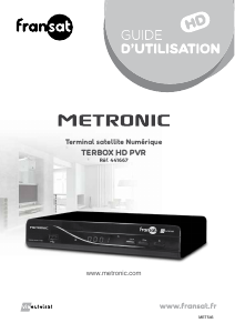Mode d’emploi Metronic 441668 Terbox HD PVR (Fransat) Récepteur numérique