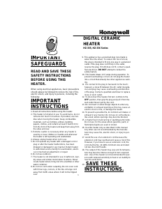 Manual Honeywell HZ-338 Heater