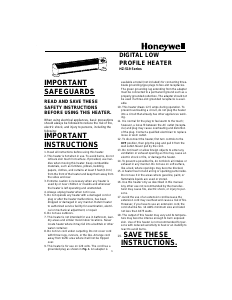 Manual Honeywell HZ-519 Heater