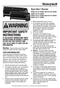 Manual Honeywell HZ-817 EnergySmart Low Profile Heater
