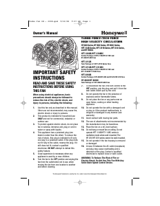 Manual Honeywell HT-900 Fan