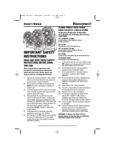 Manual de uso Honeywell HT-908 Ventilador