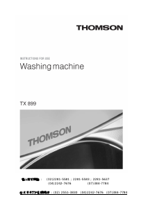 说明书 唐姆笙TX 899洗衣机