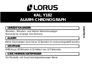 Bedienungsanleitung Lorus Y182 Uhrwerk