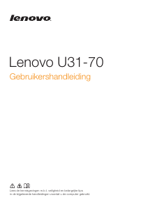 Handleiding Lenovo U31-70 Laptop