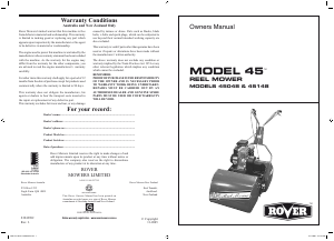 Manual Rover 45148 Lawn Mower