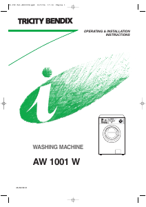 Manual Tricity Bendix AW 1001 W Washing Machine