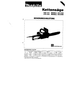 Bedienungsanleitung Makita 5016NB Kettensäge