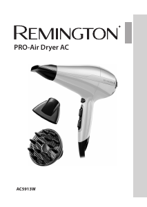 Kullanım kılavuzu Remington AC5913W Saç kurutma makinesi