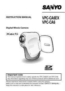 Manual Sanyo VPC-CA6 Xacti Camcorder