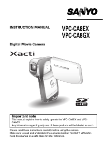 Manual Sanyo VPC-CA8EX Xacti Camcorder