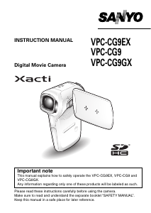 Handleiding Sanyo VPC-CG9 Xacti Camcorder