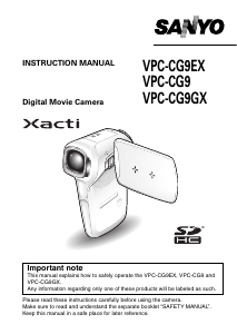Manual Sanyo VPC-CG9GX Xacti Camcorder