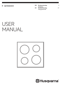 Bruksanvisning Husqvarna-Electrolux QHIS630X Kokeplate
