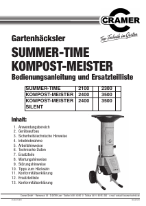 Bedienungsanleitung Cramer Kompost-meister 2400 Gartenhäcksler