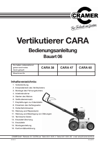 Bedienungsanleitung Cramer Cara 38 Vertikutierer