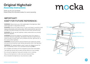 Manual Mocka Original Baby High Chair