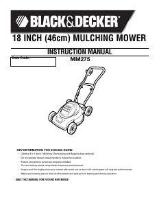 Manual Black and Decker MM275 Lawn Mower