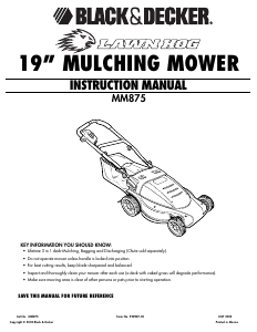 Manual Black and Decker MM875 Lawn Mower