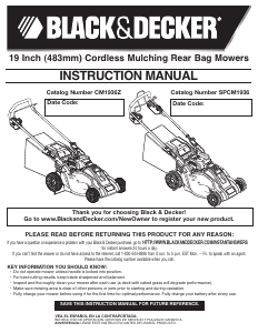 Manual Black and Decker SPCM1936 Lawn Mower