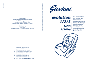 Manual de uso Giordani Evolution 1-2-3 Asiento para bebé