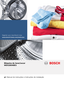 Manual Bosch WDU28540ES Máquina de lavar e secar roupa