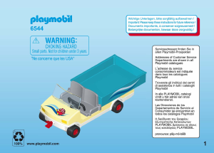 Manual Playmobil set 6544 Zoo Aquarium maintenance cart