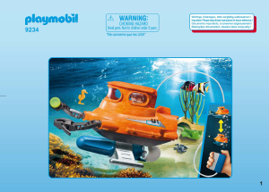 Manuál Playmobil set 9234 Waterworld Ponorka s podvoním motorem