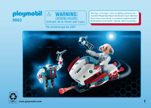 Руководство Playmobil set 9003 Super 4 Скайджет с Доктором Х и Робот