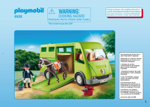 Manuale Playmobil set 6928 Riding Stables Furgone trasporto cavalli