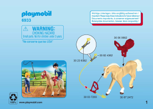 Manual Playmobil set 6933 Riding Stables Lectie calarie
