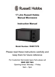 Manual Russell Hobbs RHM1707B Microwave