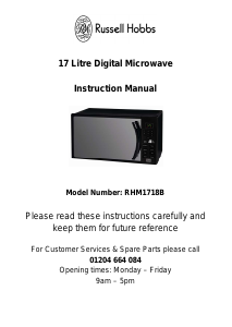 Manual Russell Hobbs RHM1718B Microwave