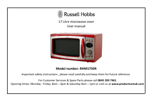 Manual Russell Hobbs RHM1750R Microwave