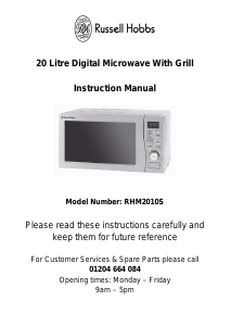 Manual Russell Hobbs RHM2010S Microwave