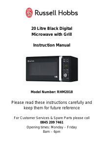 Manual Russell Hobbs RHM2018 Microwave