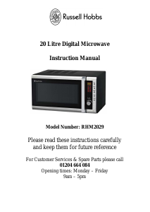 Manual Russell Hobbs RHM2029 Microwave