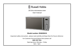 Manual Russell Hobbs RHM2041S Microwave